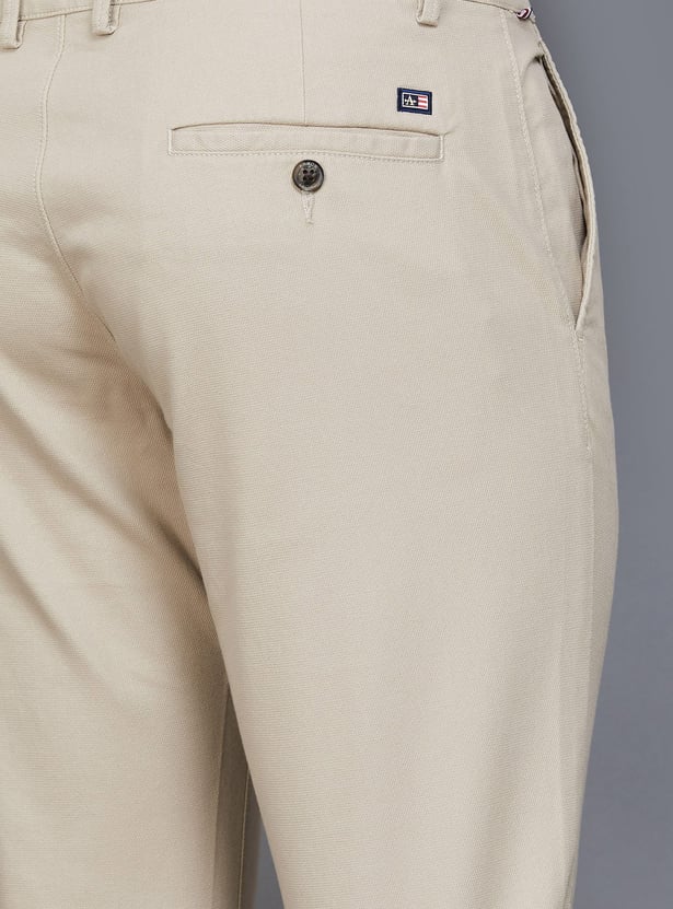 ARROW SPORT Solid Slim Tapered Trousers