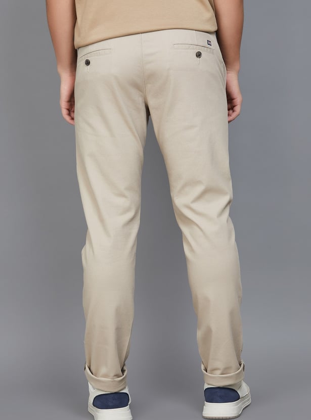 ARROW SPORT Solid Slim Tapered Trousers