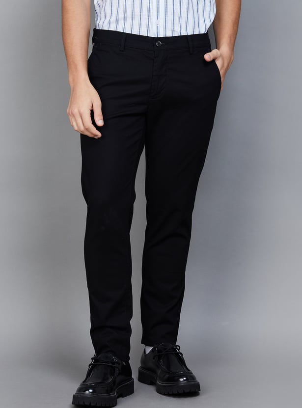 ARROW SPORT Solid Slim Tapered Trousers