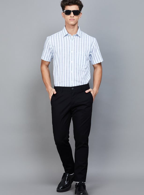ARROW SPORT Solid Slim Tapered Trousers