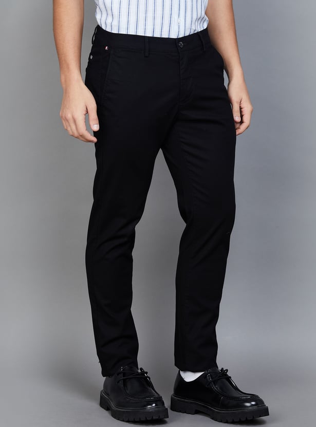 ARROW SPORT Solid Slim Tapered Trousers