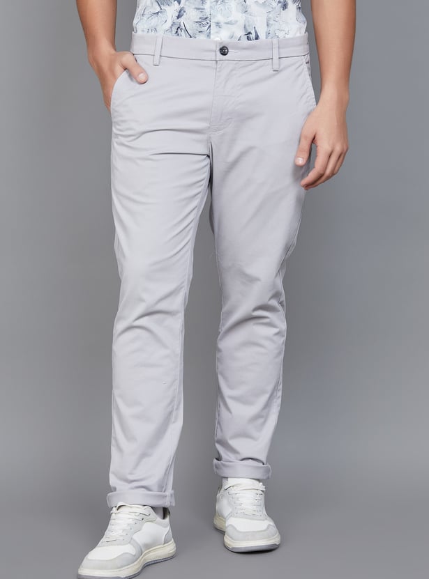 ARROW SPORT Solid Slim Tapered Trousers