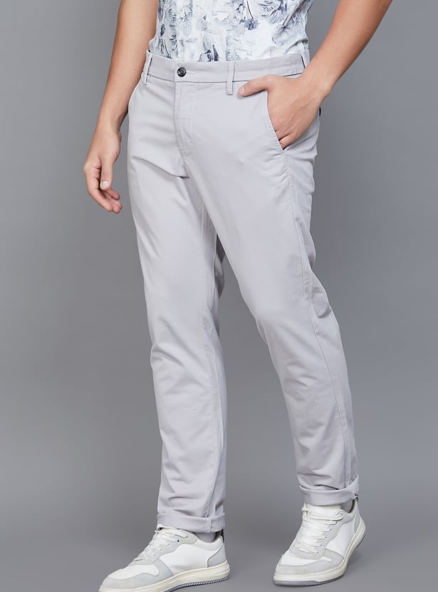 ARROW SPORT Solid Slim Tapered Trousers