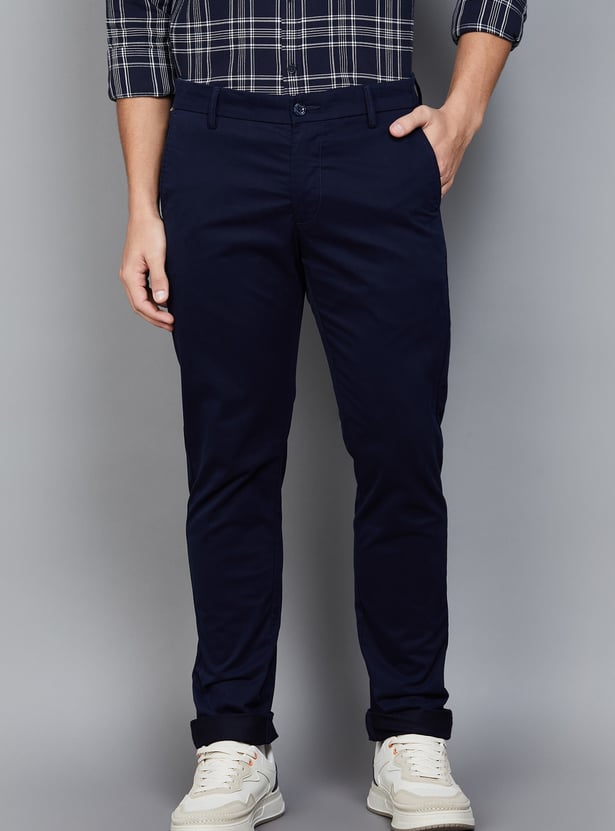 ARROW SPORT Solid Slim Tapered Trousers