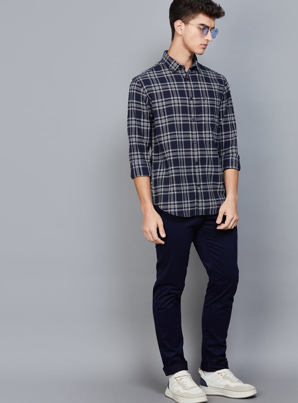 ARROW SPORT Solid Slim Tapered Trousers