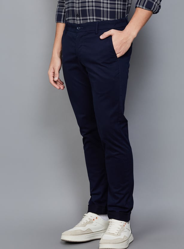 ARROW SPORT Solid Slim Tapered Trousers