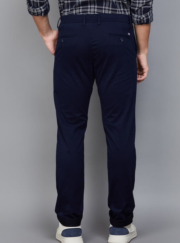 ARROW SPORT Solid Slim Tapered Trousers