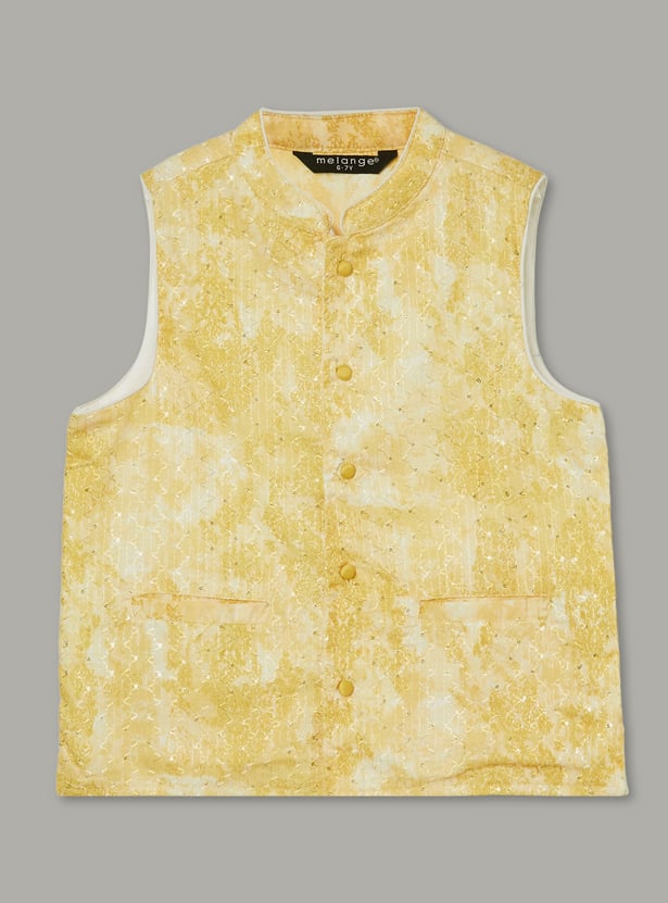MELANGE Boys Embroidered Kurta Set with Nehru Jacket