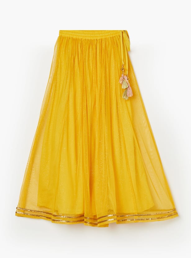 MELANGE Girls Embroidered Lehenga Set