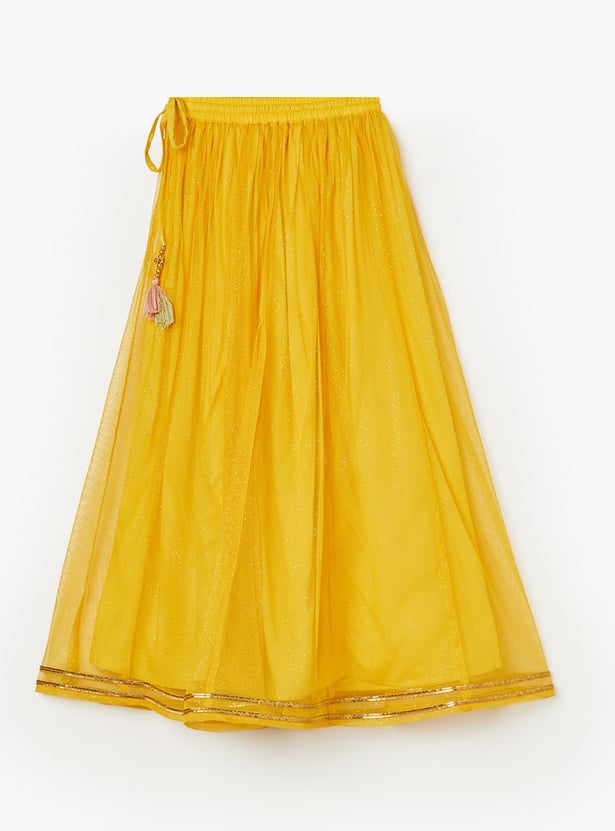 MELANGE Girls Embroidered Lehenga Set