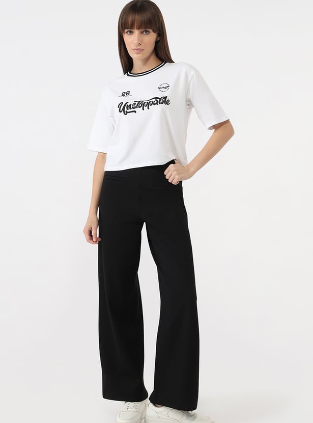 KRAUS Solid Wide Leg Trousers