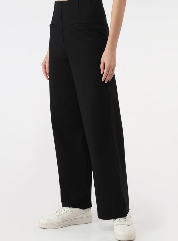 KRAUS Solid Wide Leg Trousers
