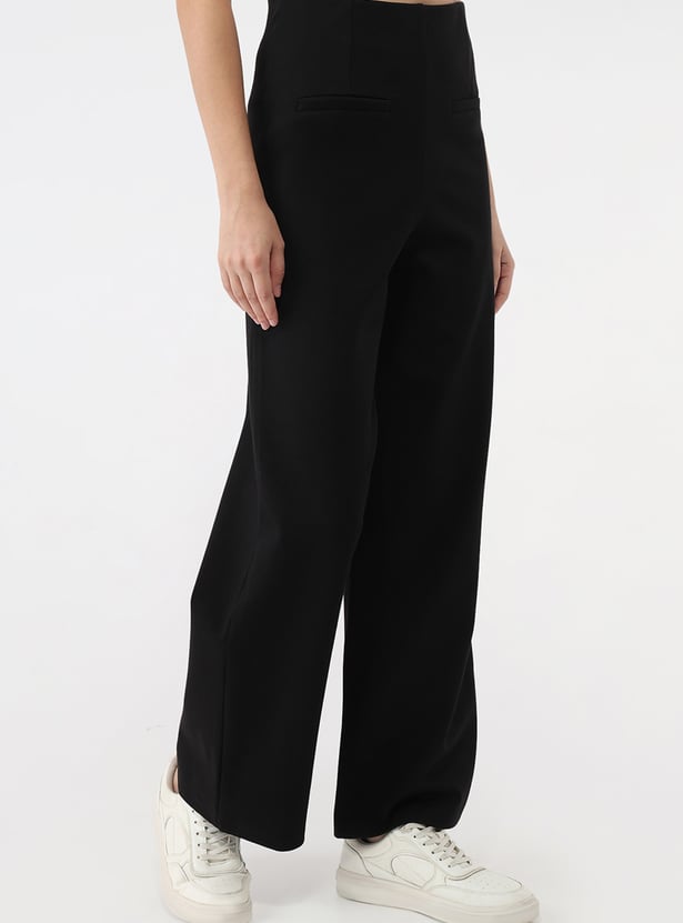 KRAUS Solid Wide Leg Trousers
