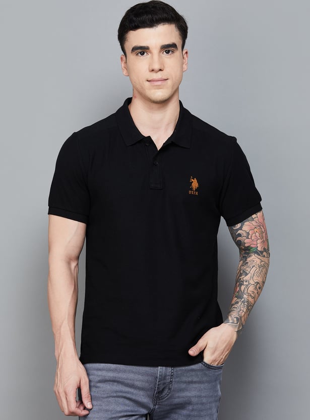 US POLO ASSN Textured Polo T-shirt