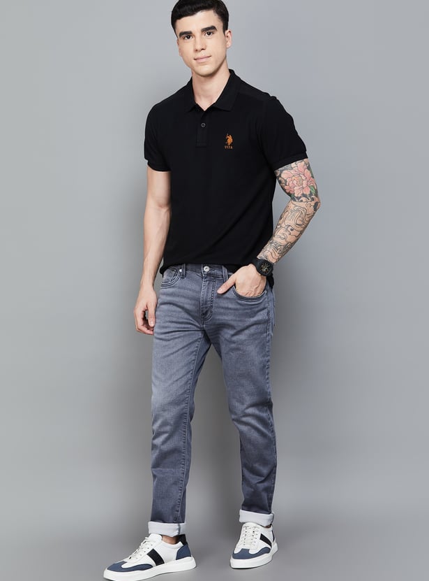 US POLO ASSN Textured Polo T-shirt