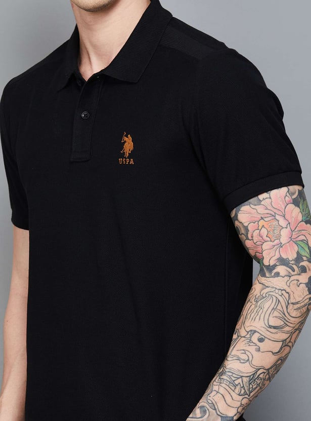 US POLO ASSN Textured Polo T-shirt