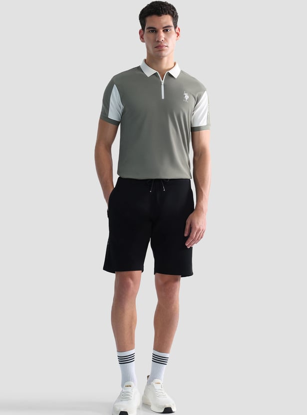 US POLO ASSN Solid Elasticated Shorts
