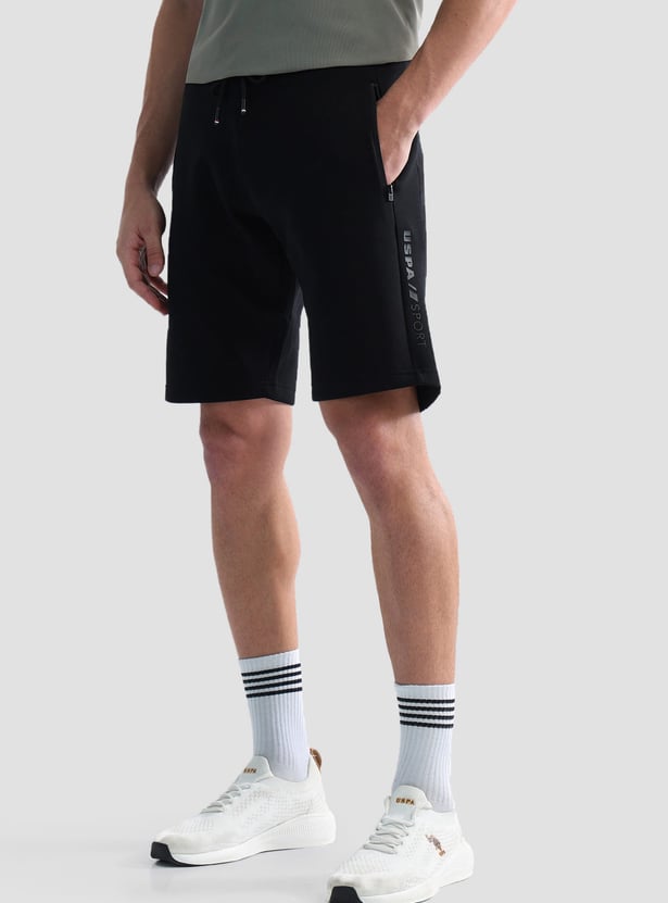 US POLO ASSN Solid Elasticated Shorts