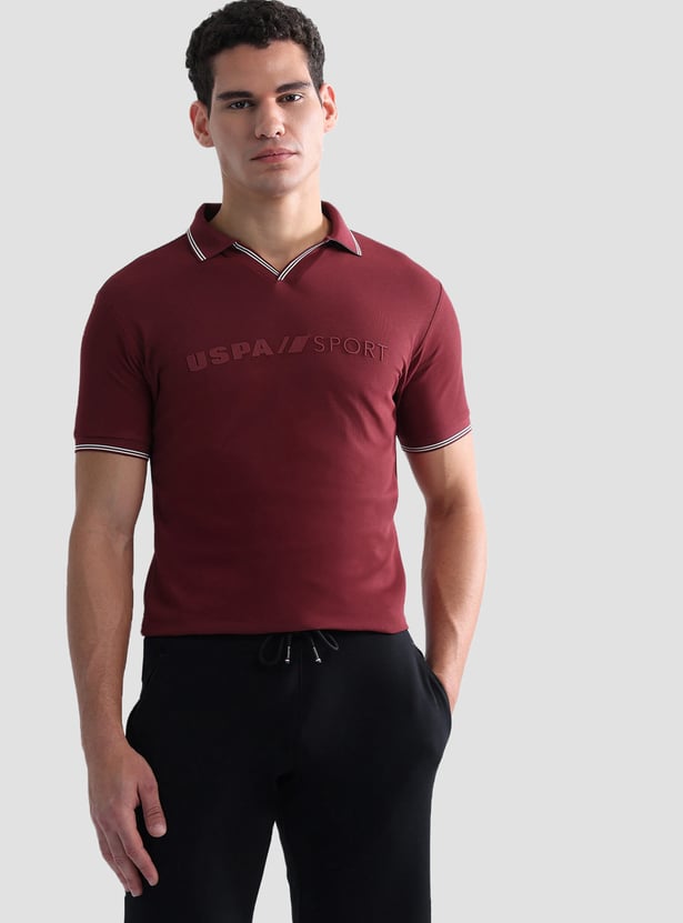 US POLO ASSN Applique Johnny Collar Sports -shirt