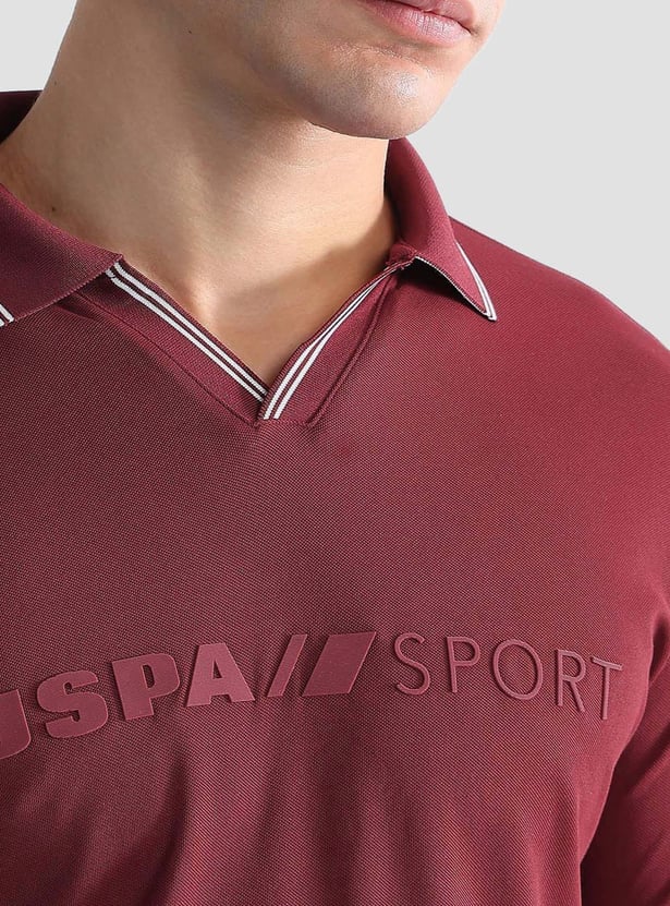 US POLO ASSN Applique Johnny Collar Sports -shirt