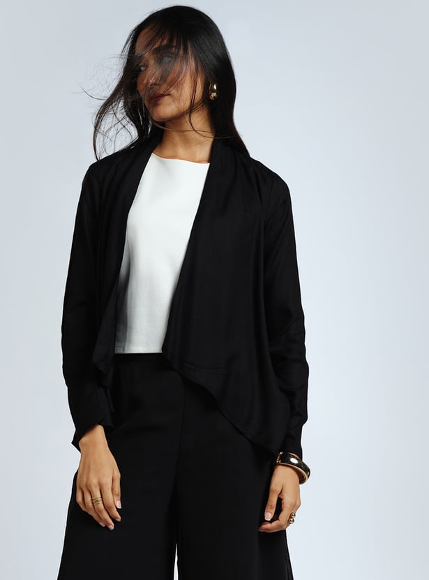 AND Solid Waterfall Hem Shrug