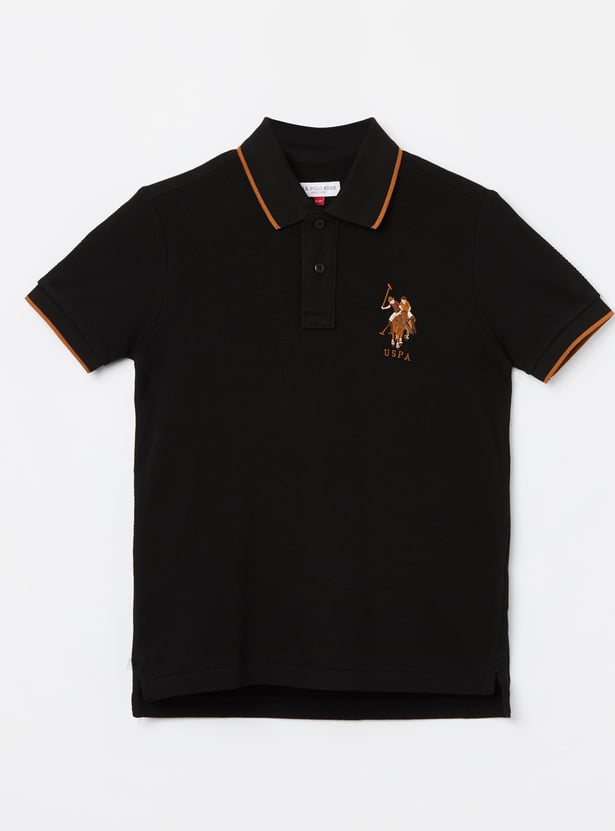 US POLO ASSN KIDS Boys Back Embroidered Polo T-shirt