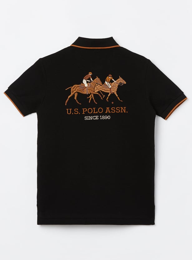 US POLO ASSN KIDS Boys Back Embroidered Polo T-shirt