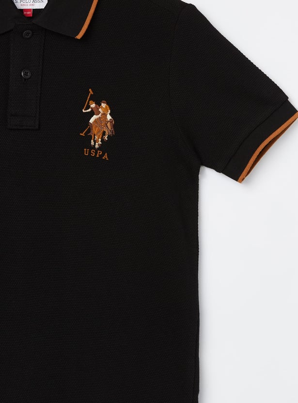 US POLO ASSN KIDS Boys Back Embroidered Polo T-shirt