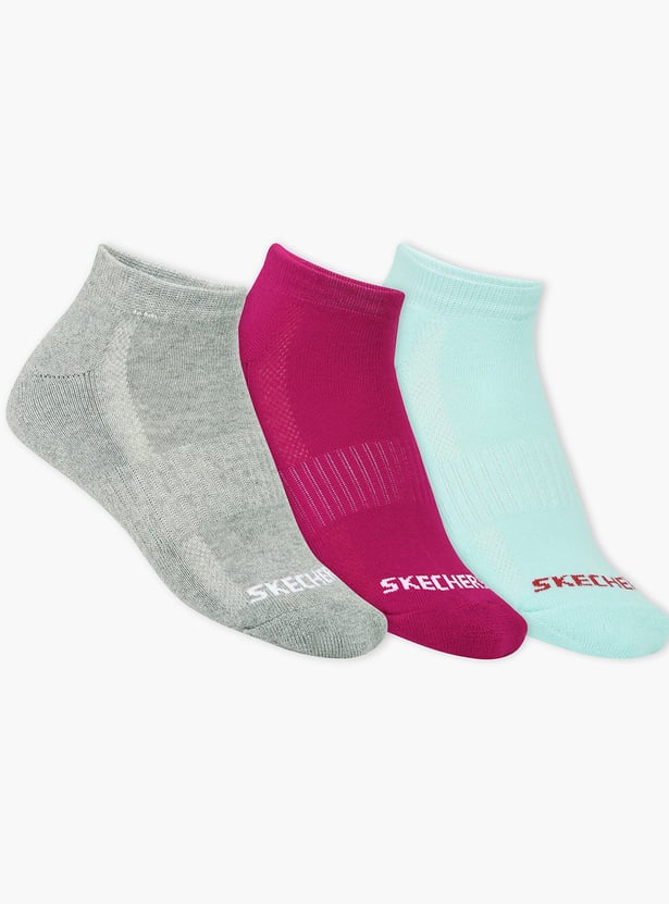 SKECHERS Knitted Ankle-Length Socks - Pack of 3