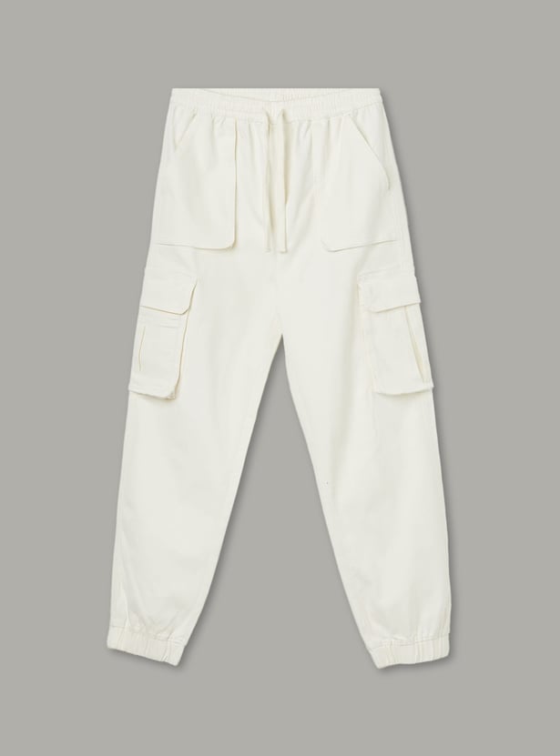 FAME FOREVER Boys Solid Cargo Joggers