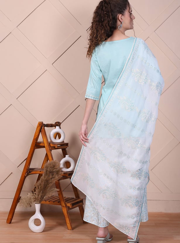 AURELIA Embroidered Palazzo Set