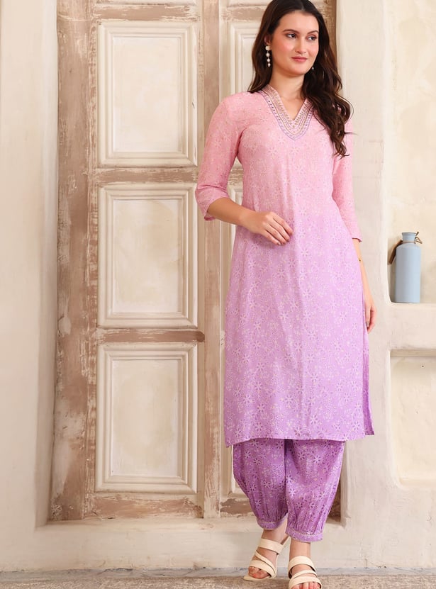 AURELIA Floral Print Kurta Set