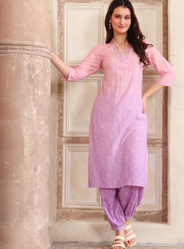 AURELIA Floral Print Kurta Set