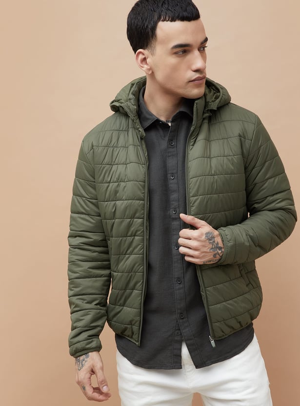 FAME FOREVER Quilted Hooded Puffer Jacket