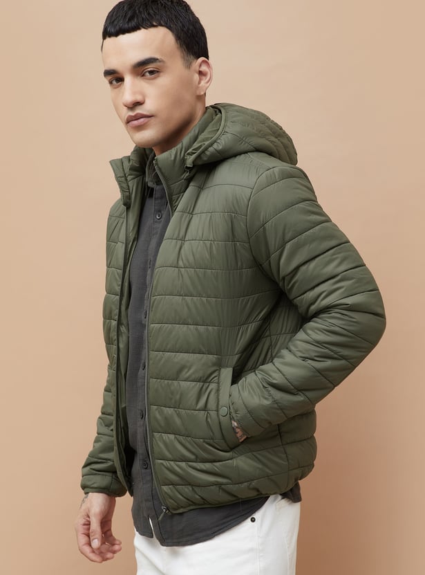 FAME FOREVER Quilted Hooded Puffer Jacket