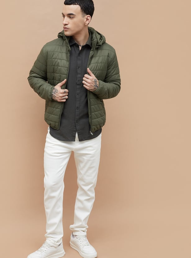 FAME FOREVER Quilted Hooded Puffer Jacket