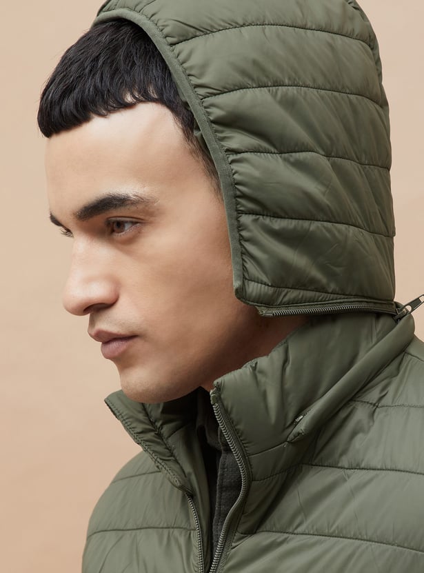FAME FOREVER Quilted Hooded Puffer Jacket