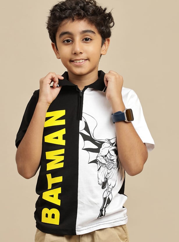 KIDSVILLE Boys Batman Print Polo T-shirt