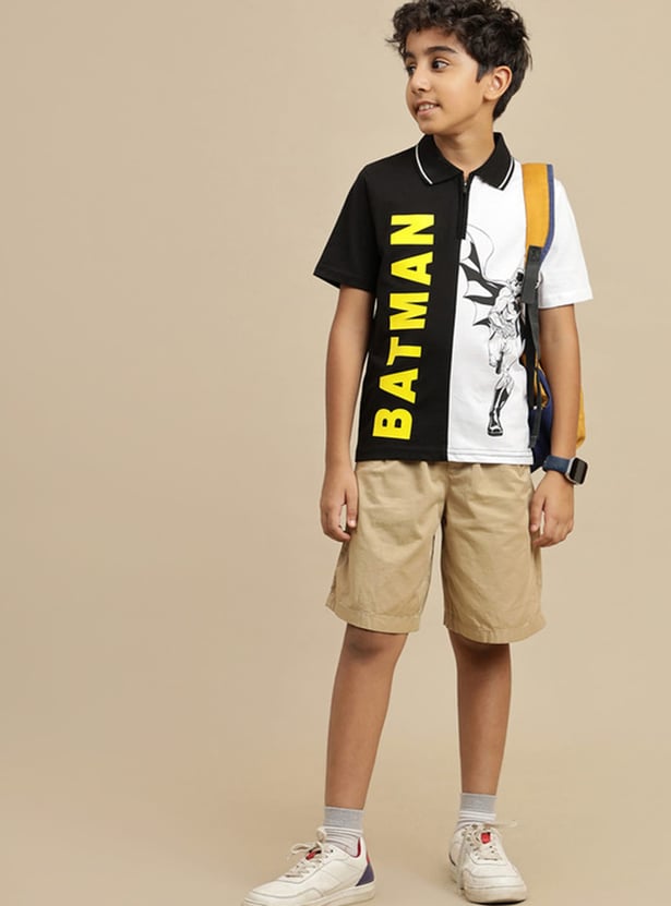 KIDSVILLE Boys Batman Print Polo T-shirt