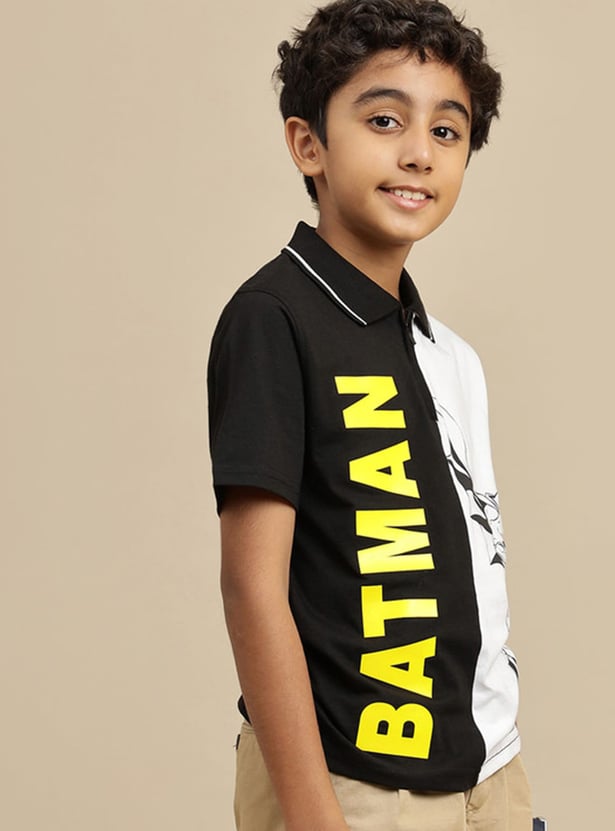 KIDSVILLE Boys Batman Print Polo T-shirt