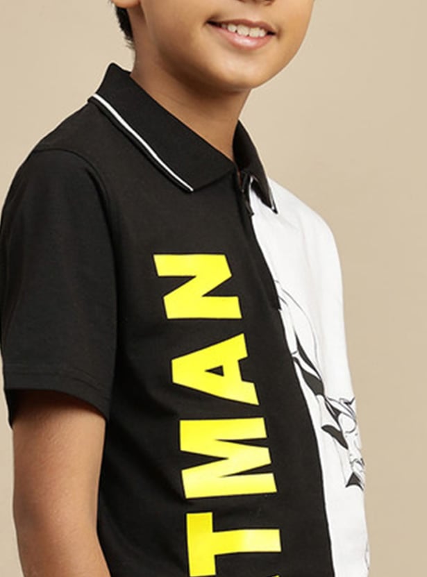 KIDSVILLE Boys Batman Print Polo T-shirt