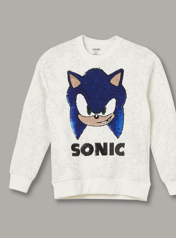KIDSVILLE Boys Flip Sequin Sonic Sweatshirt