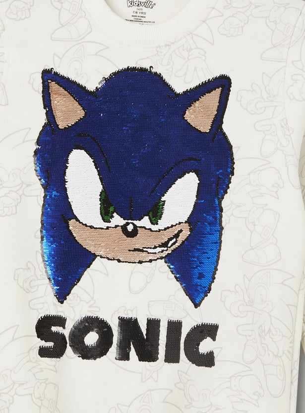 KIDSVILLE Boys Flip Sequin Sonic Sweatshirt