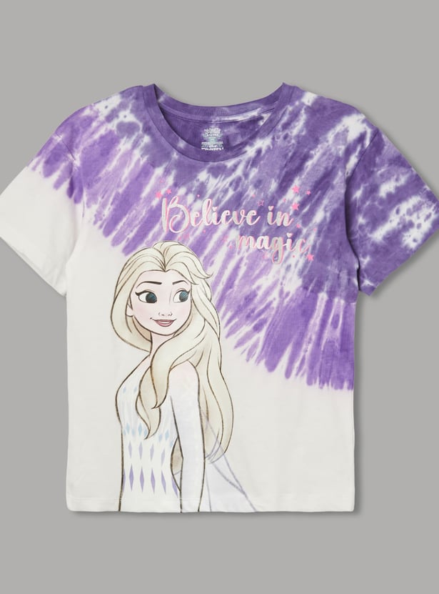 KIDSVILLE Girls Frozen Printed T-shirt