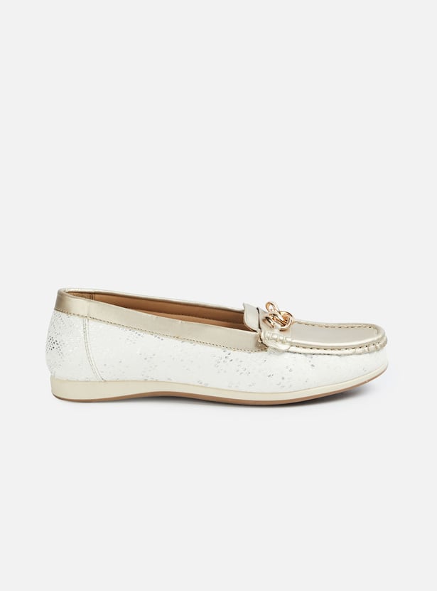 ALLEN SOLLY Embossed Chain Detail Ballerinas