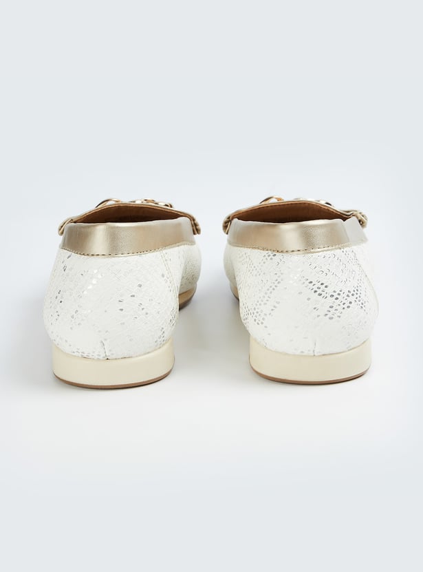 ALLEN SOLLY Embossed Chain Detail Ballerinas