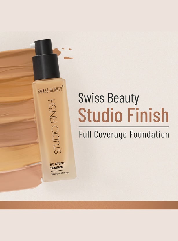 SWISS BEAUTY Studio Finish Full Coverage Foundation 03 Natural Beige - 30ml