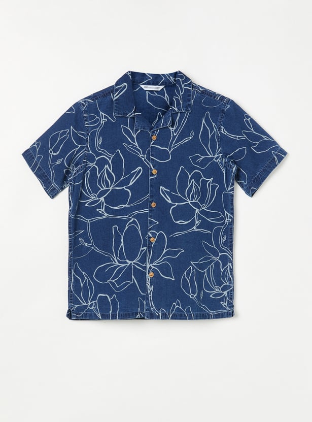 FAME FOREVER Boys Floral Print Shirt