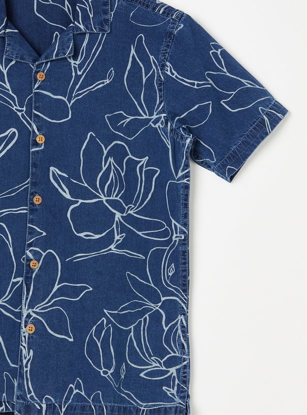 FAME FOREVER Boys Floral Print Shirt