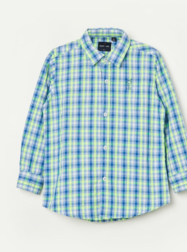 RUFF KIDS Checked Full Sleeves Shirt